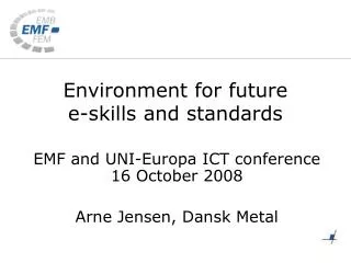 Environment for future e-skills and standards