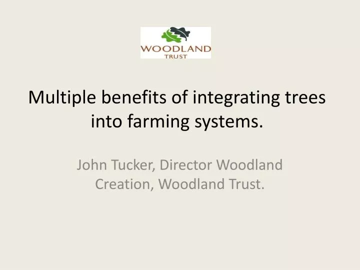 multiple benefits of integrating trees into farming systems