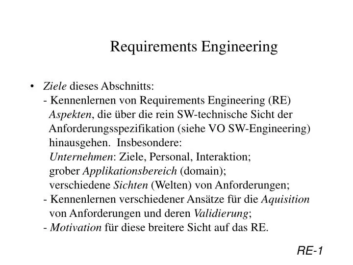 requirements engineering