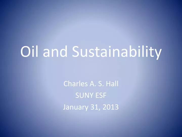 oil and sustainability