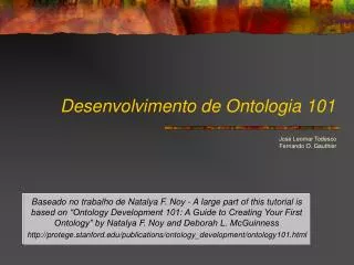 desenvolvimento de ontologia 101