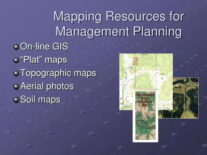 mapping resources for management planning
