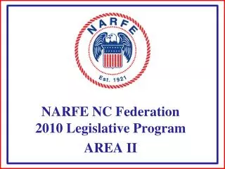 NARFE NC Federation 2010 Legislative Program AREA II
