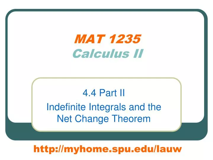 mat 1235 calculus ii