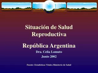 situaci n de salud reproductiva
