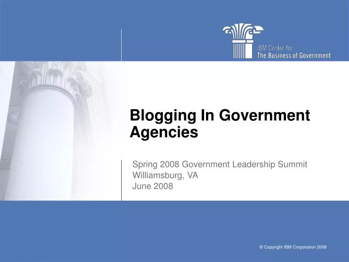 blogging in government agencies
