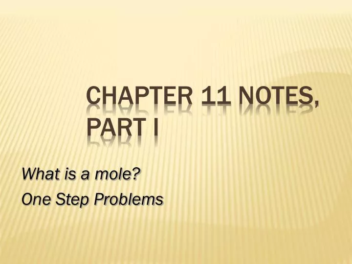 chapter 11 notes part i