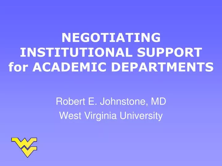 negotiating institutional support for academic departments