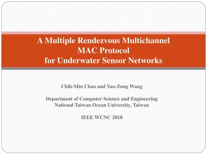 a multiple rendezvous multichannel mac protocol for underwater sensor networks