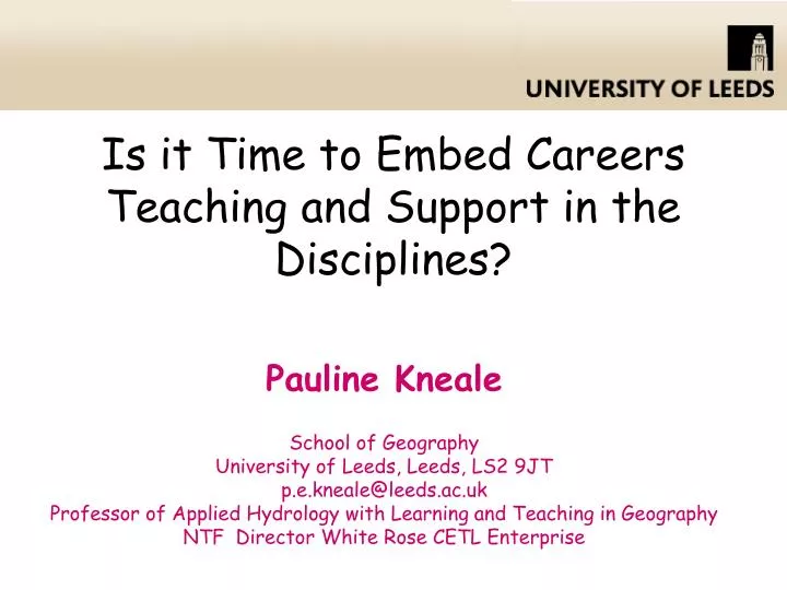 is it time to embed careers teaching and support in the disciplines
