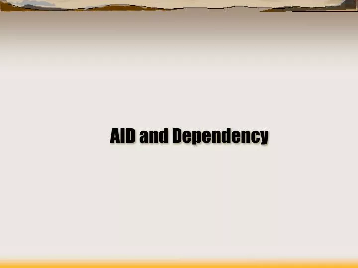 aid and dependency