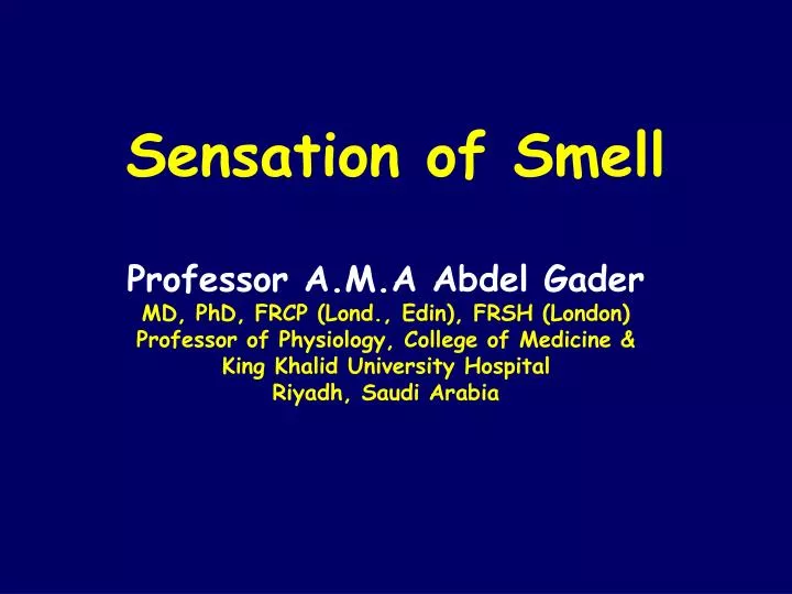 sensation of smell