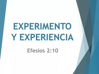 experimento y experiencia