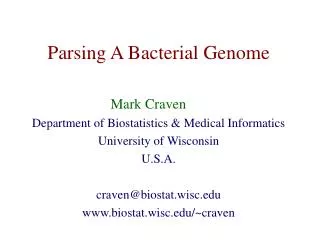 Parsing A Bacterial Genome
