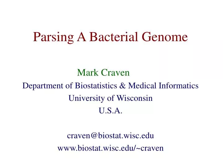 parsing a bacterial genome