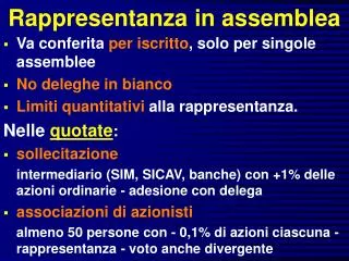 rappresentanza in assemblea