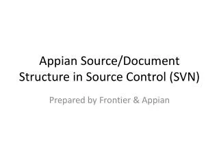 Appian Source/Document Structure in Source Control (SVN)