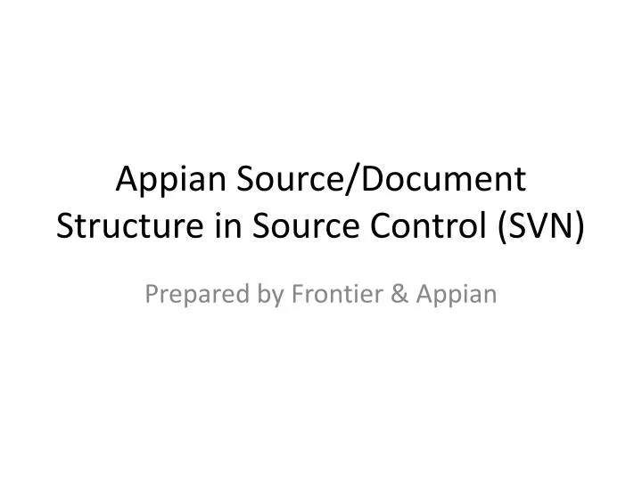 appian source document structure in source control svn