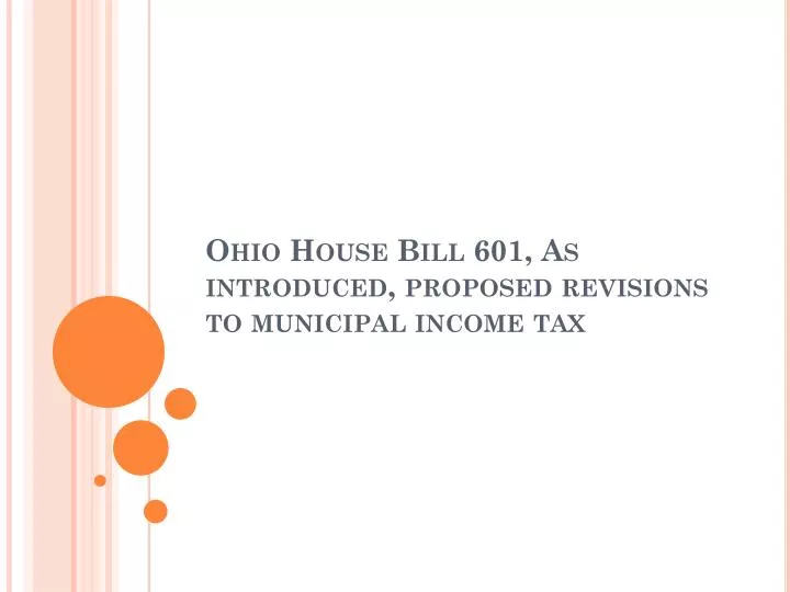 ohio house bill 601 as introduced proposed revisions to municipal income tax