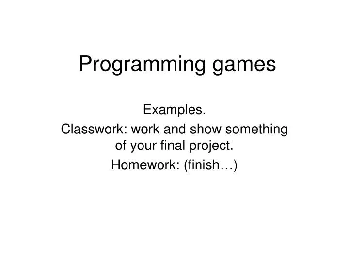 programming games