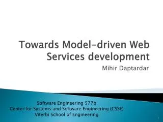 Towards Model-driven Web Services development