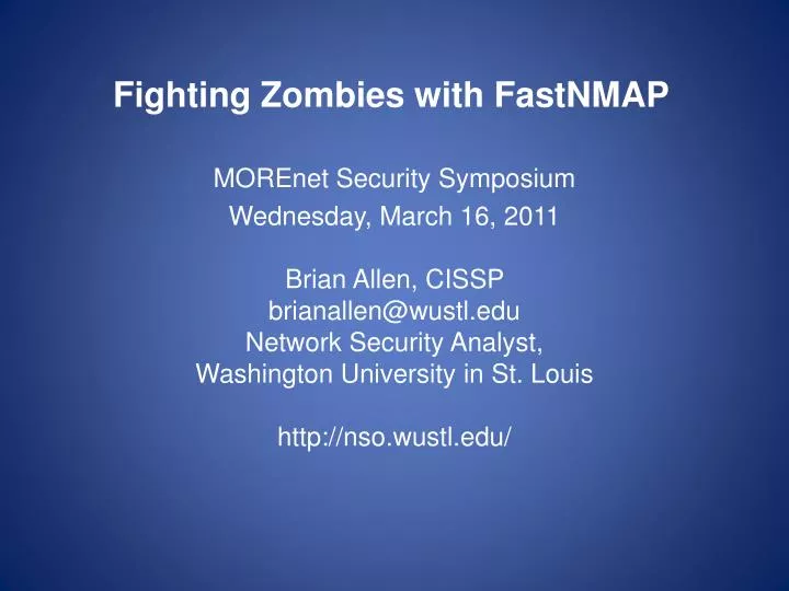 fighting zombies with fastnmap