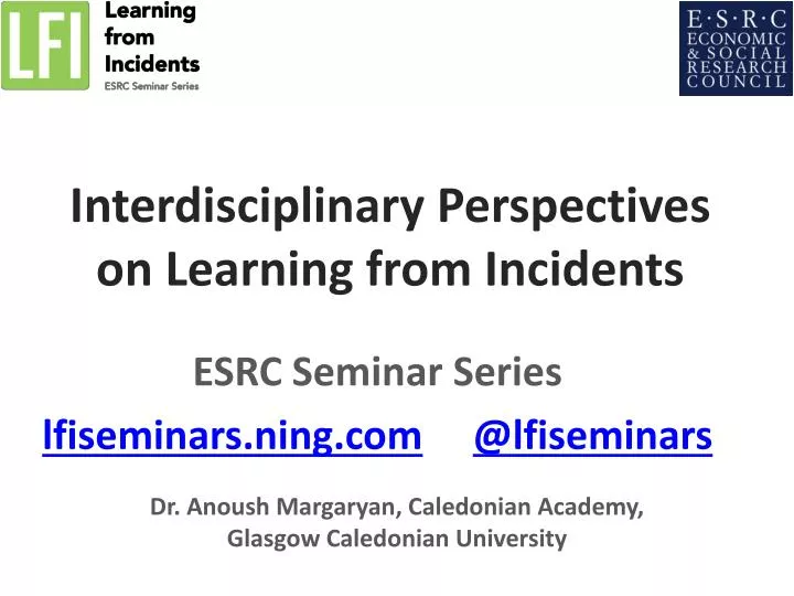 interdisciplinary perspectives on learning from incidents
