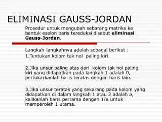 eliminasi gauss jordan