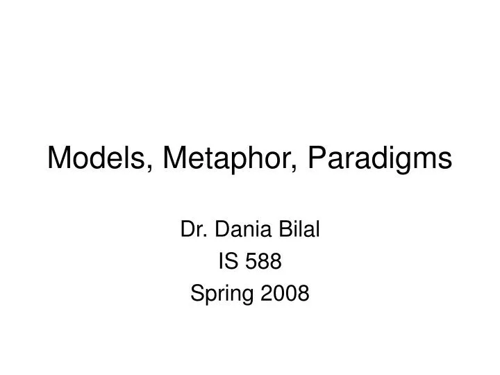 models metaphor paradigms