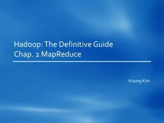 Hadoop : The Definitive Guide Chap. 2 MapReduce