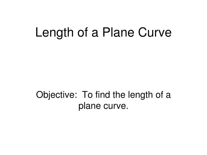 length of a plane curve