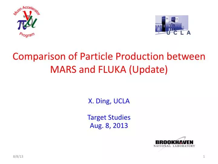comparison of particle production between mars and fluka update