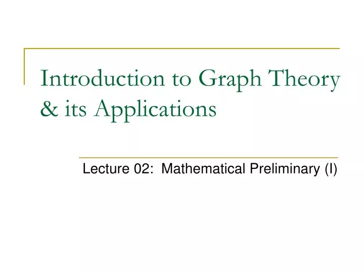 introduction to graph theory its applications