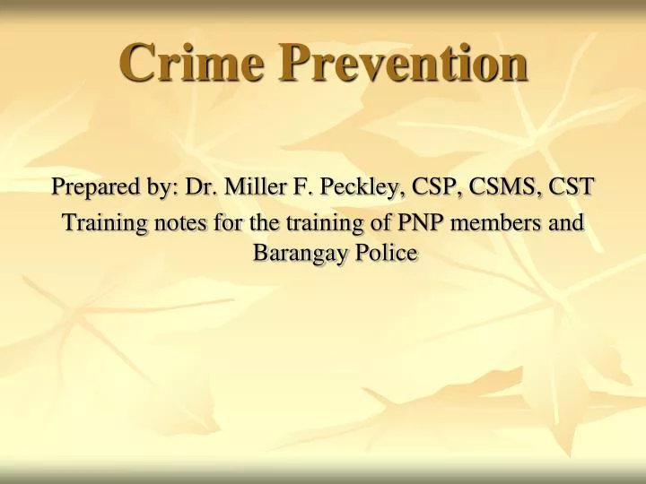 crime prevention