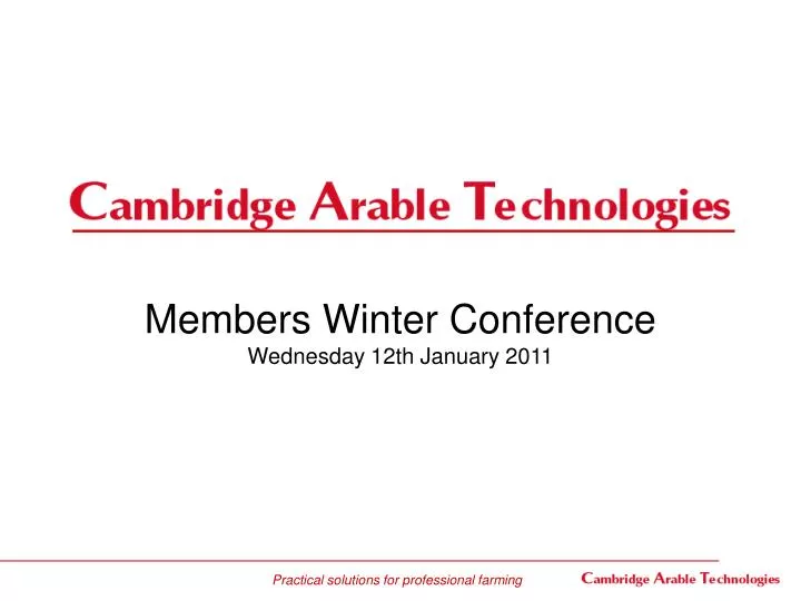 members winter conference wednesday 12th january 2011
