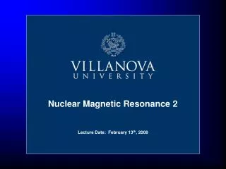 Nuclear Magnetic Resonance 2