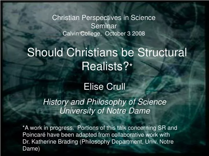 should christians be structural realists