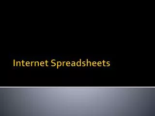 Internet Spreadsheets