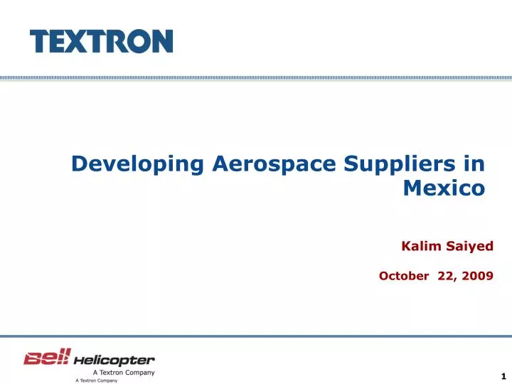 developing aerospace suppliers in mexico