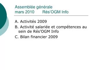 assembl e g n rale mars 2010 r s ogm info