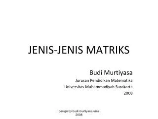 jenis jenis matriks