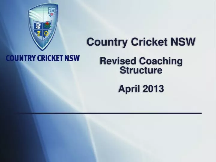 country cricket nsw revised coaching structure april 2013