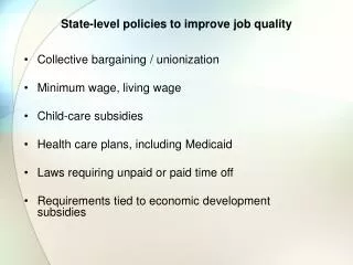 State-level policies to improve job quality