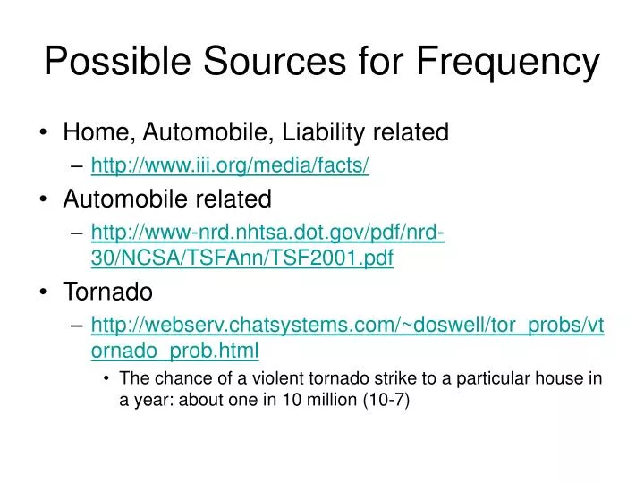 possible sources for frequency