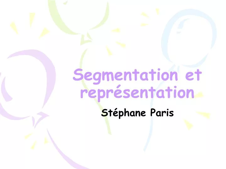 segmentation et repr sentation
