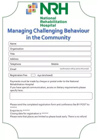 Managing Challenging Behaviour in the Community