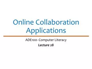 Online Collaboration Applications