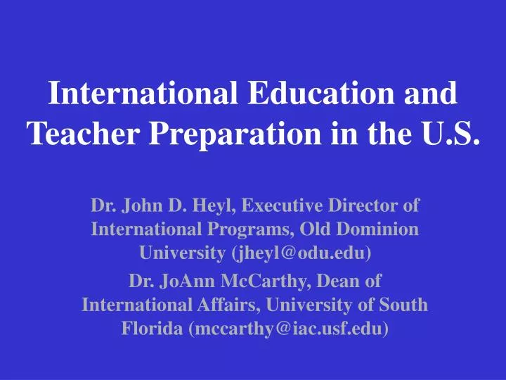 international education and teacher preparation in the u s