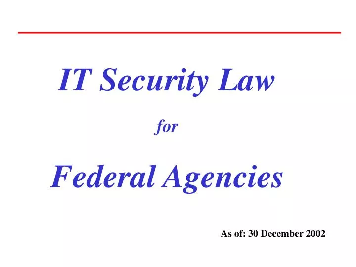 it security law for federal agencies