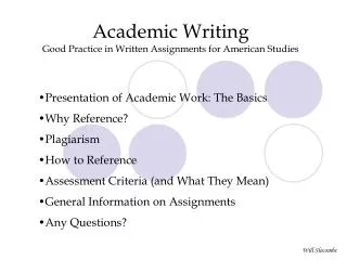 Academic Writing Good Practice in Written Assignments for American Studies